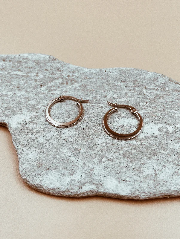 women's radiant cut ring-Ale Mini Hoops in Silver Tone