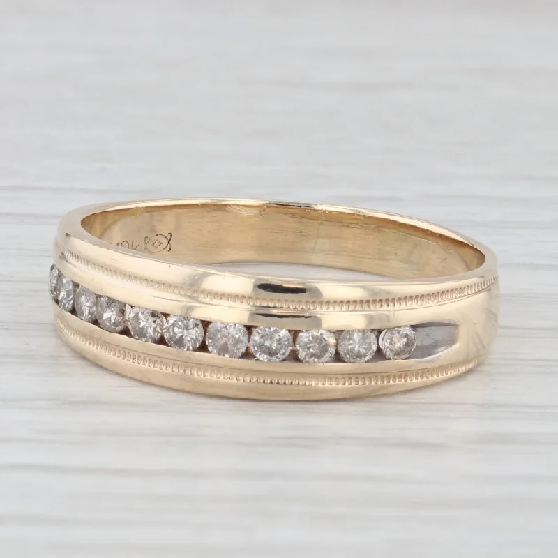 women's vintage engagement ring-0.40ctw Diamond Men's Wedding Ring 10k Yellow Gold Size 12.5 Band