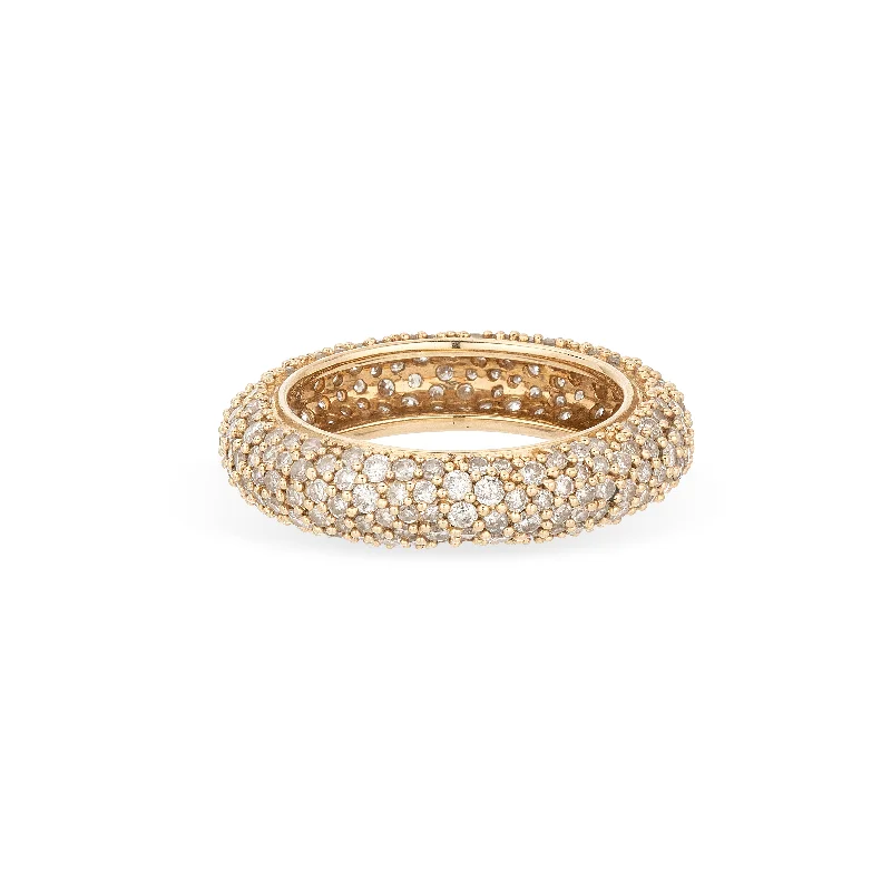 women's minimalist ring-Pavé Diamond Eternity Tube Ring