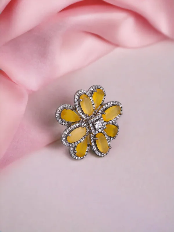 women's braided ring-Lemon Athina Zirconia Ring - EOSS