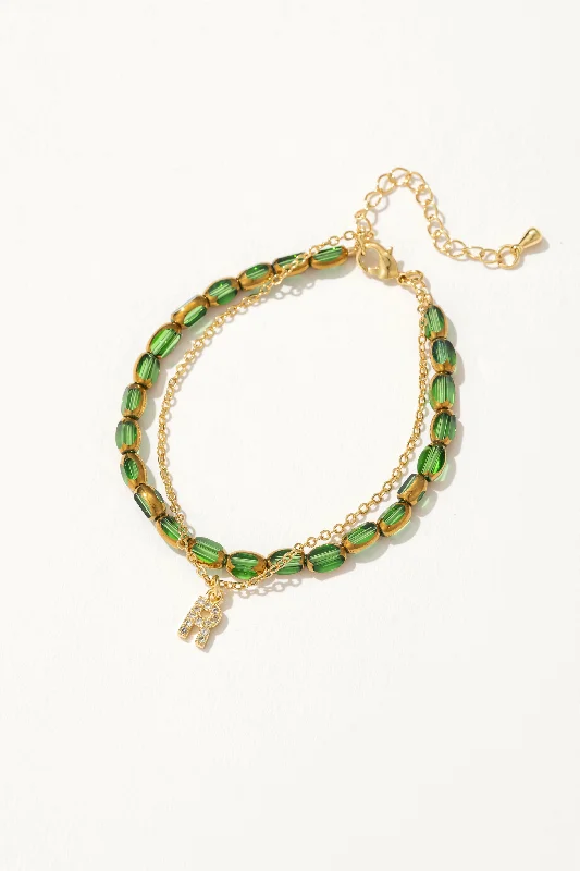 women's snake necklace-Glimmer Chain Bracelet Green