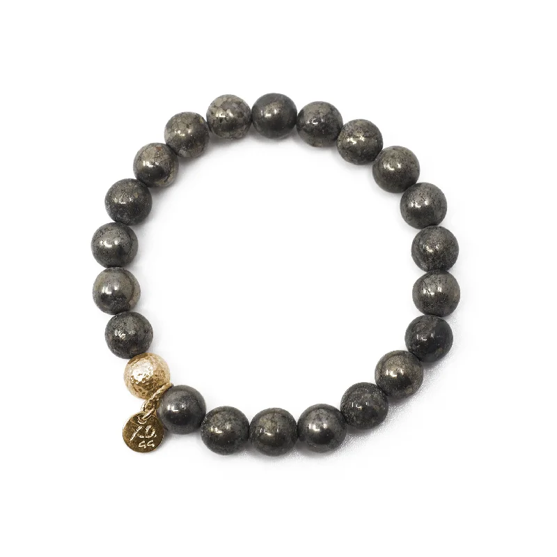 women's modern necklace-The Luna Bracelet in Pyrite