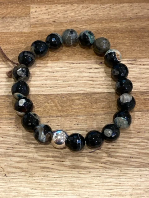 women's pendant necklace-Black Fire Agate Bracelet