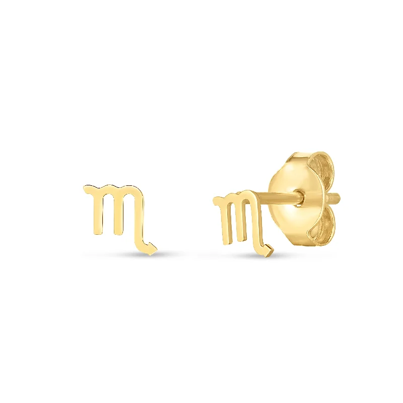 women's affordable ring-14K Gold Scorpio studs