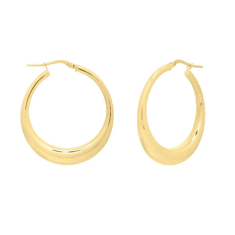 women's handmade ring-14K Gold Oval Electroform Hoops