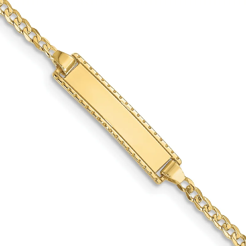 women's antique necklace-10KT Yellow Gold 6-inch 4.8MM Childrens Curb ID Bracelet