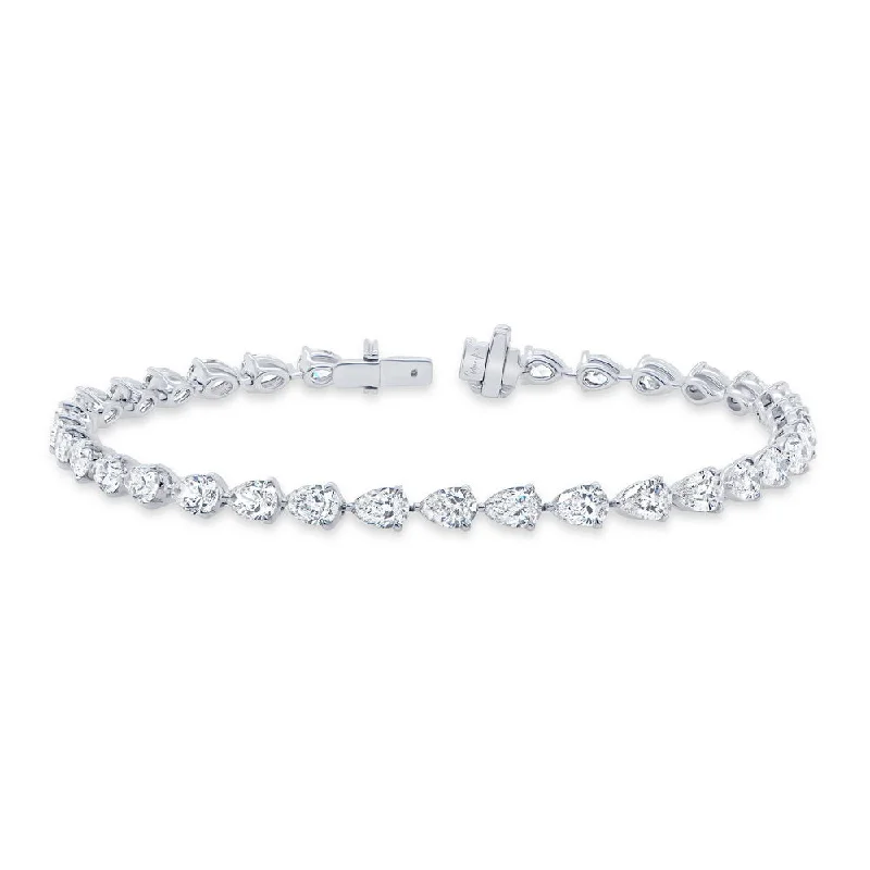 women's diamond necklace-Uneek Signature Collection Strand Pear Shaped Diamond Link Bracelet