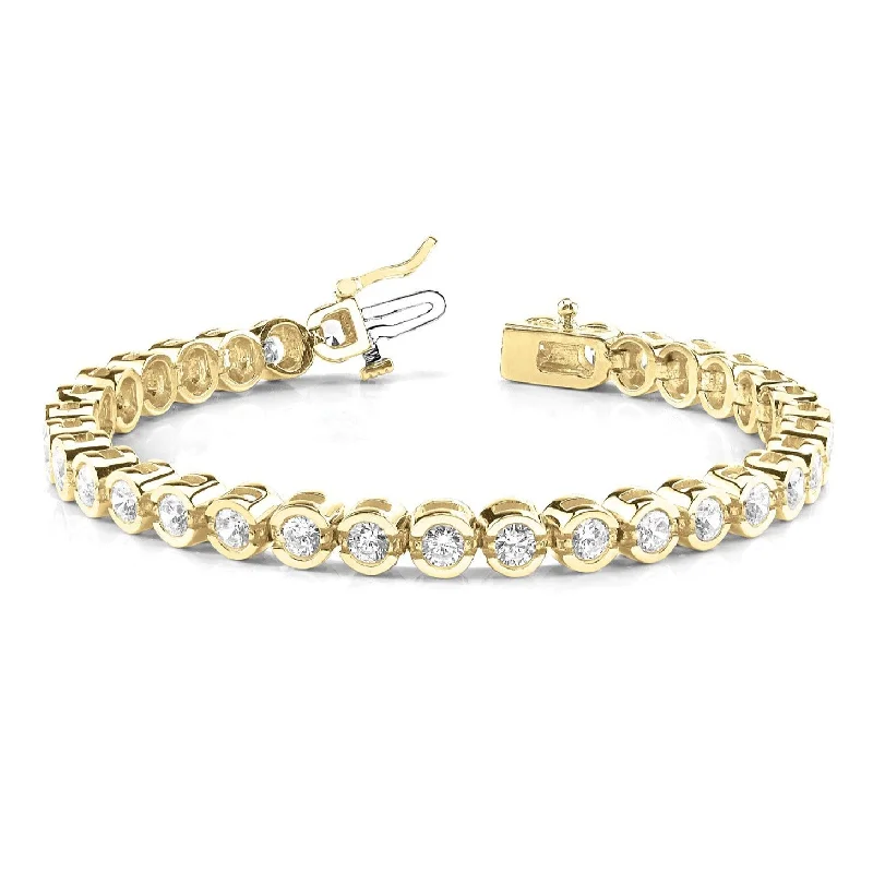 women's sun necklace-5.00 ctw Round Diamond Open Bezel Channel Set Tennis Bracelet