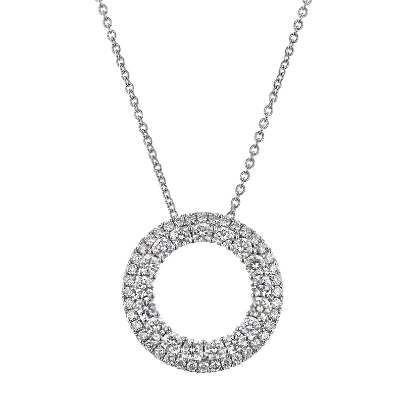 women's affordable necklace-Diamond Circle Pendant Necklace