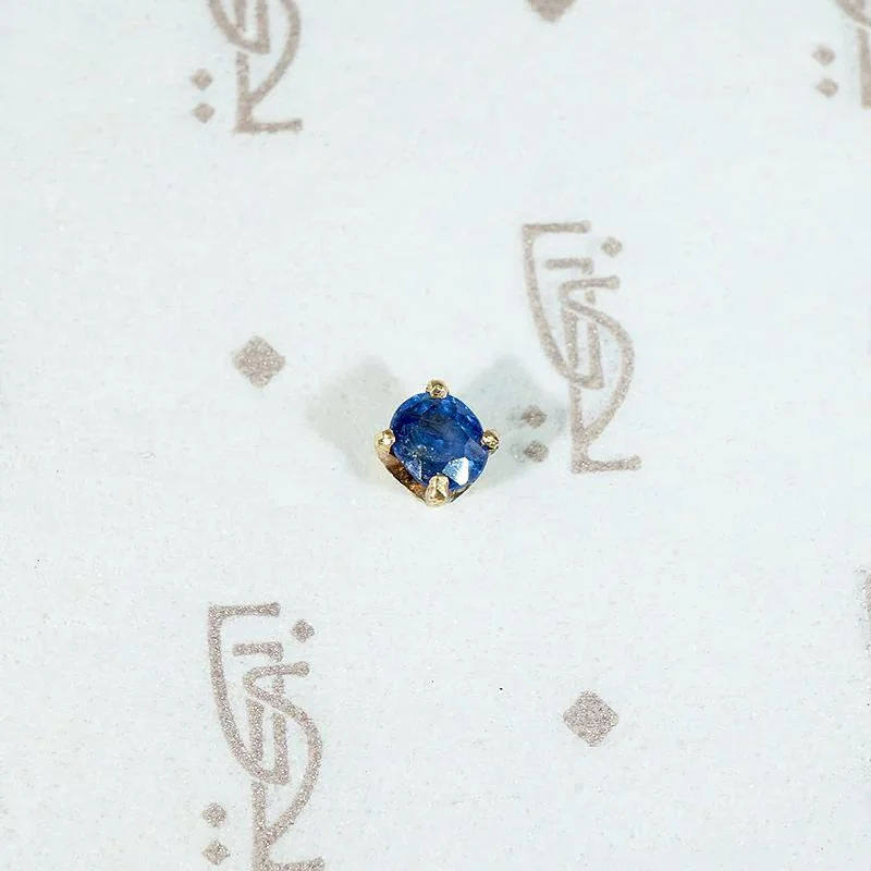 women's antique ring-Single .35ct Antique Sapphire Gold Stud