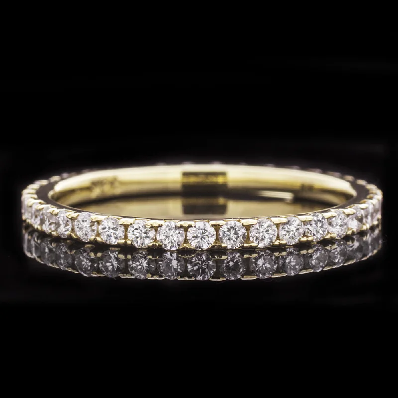 women's royal engagement ring-0.62ct F-G VS1-SI1 VERY GOOD CUT DIAMOND ETERNITY BAND WEDDING RING 18K GOLD