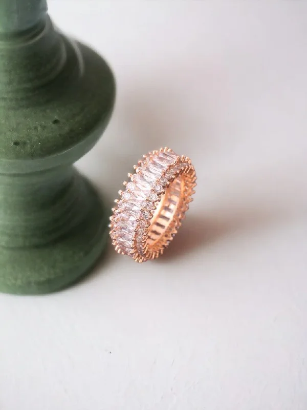 women's sapphire ring-Rose Gold Bhakti Zirconia Ring - EOSS