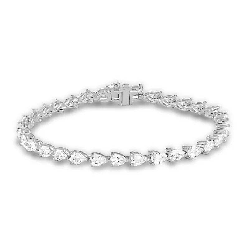 women's diamond necklace-Pear Shape Diamond Tennis Bracelet