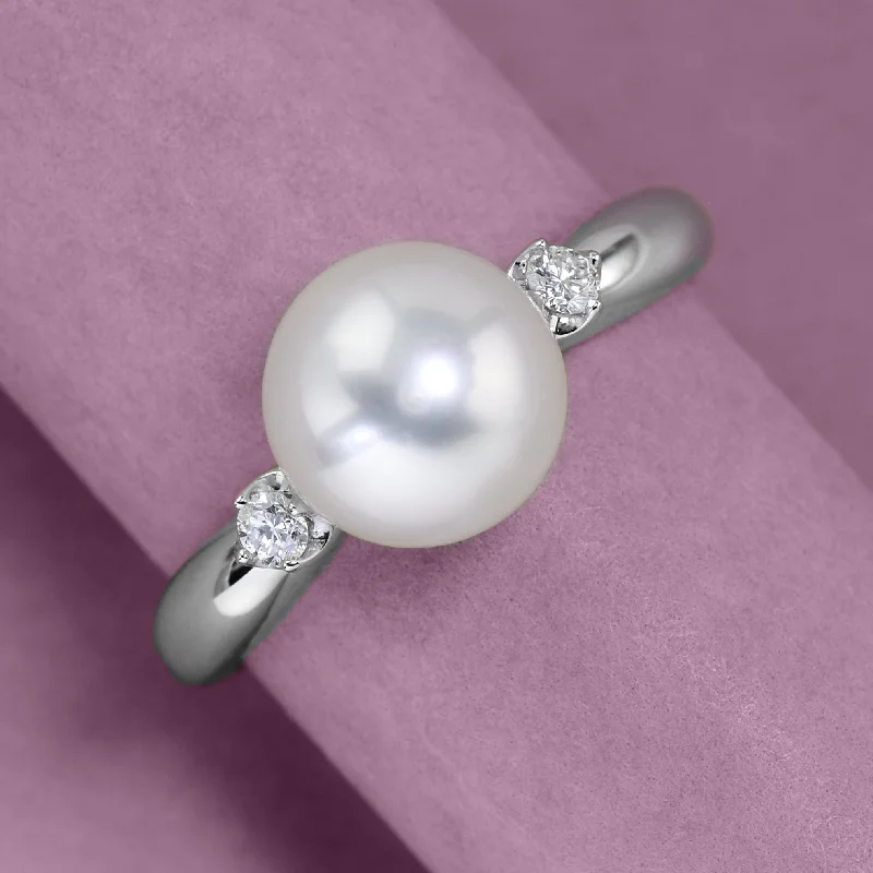 women's nature-inspired ring-Sculpted Pearl Ring