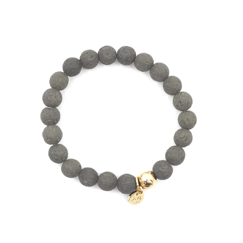 women's locket necklace-The Luna Bracelet in Grey Lava