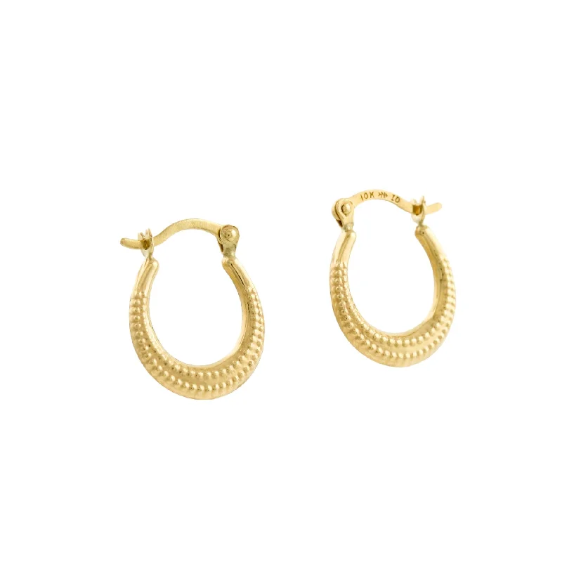 women's cocktail ring-10K Gold x Seashell Creole Hoops