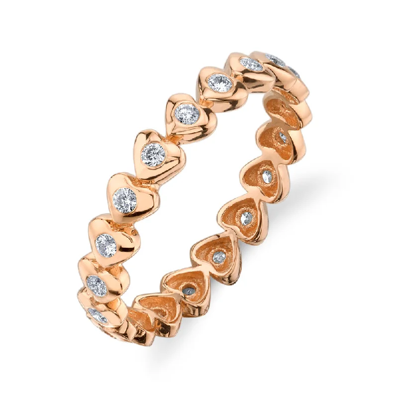 women's promise ring-MINI ME DIAMOND HEART BAND