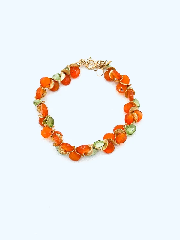 women's radiant cut necklace-Signature Carnelian/Peridot Bracelet