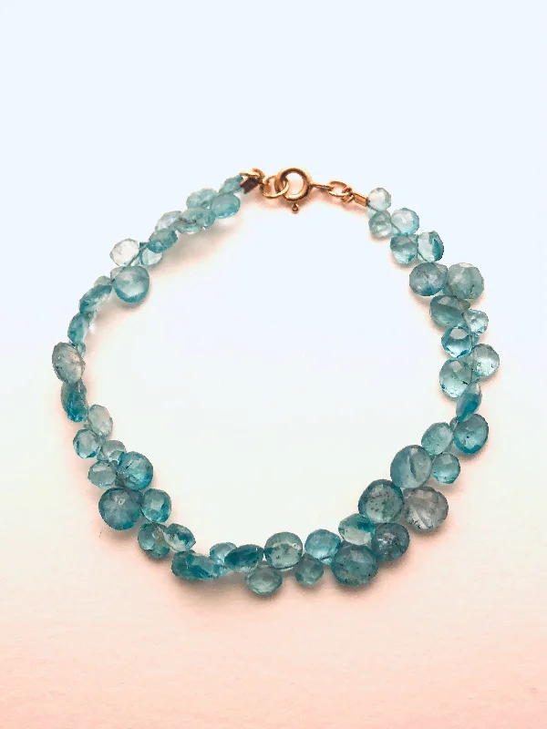 women's double chain necklace-Aqua Apatite Briolette Bracelet