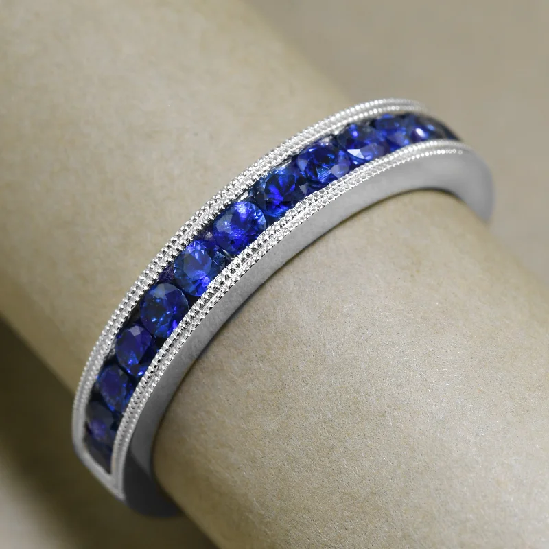 women's moon ring-Sapphire Ribbon Ring