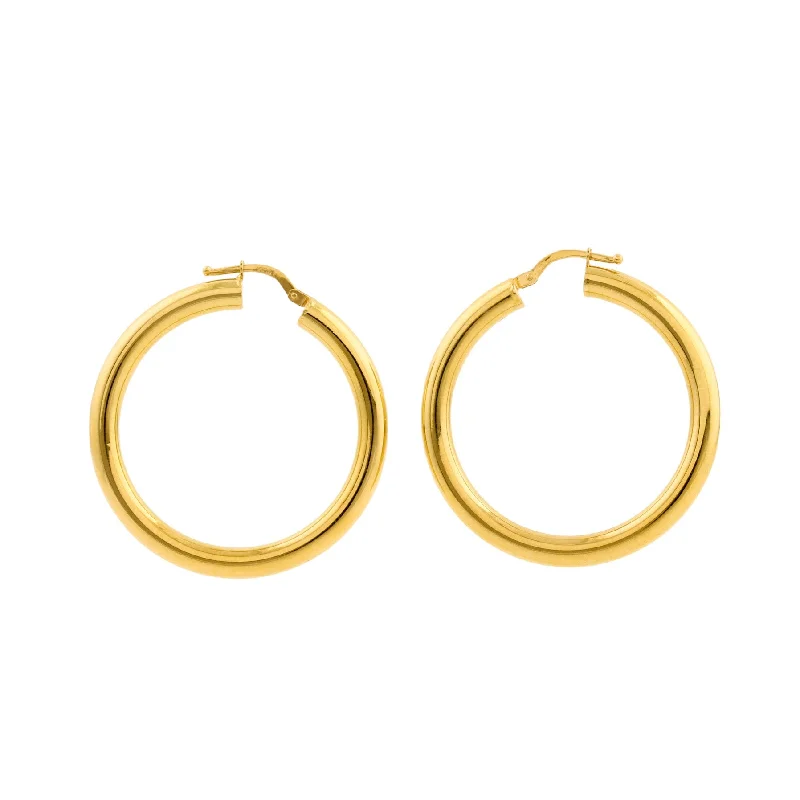 women's modern ring-14k Gold x 4mm Essential Tube Hoops