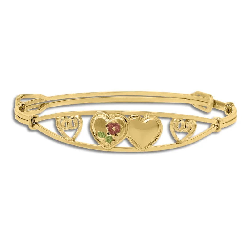 women's oval necklace-Kiddie Kraft 14KT Yellow Gold Filled Childrens Heart Bangle Bracelet