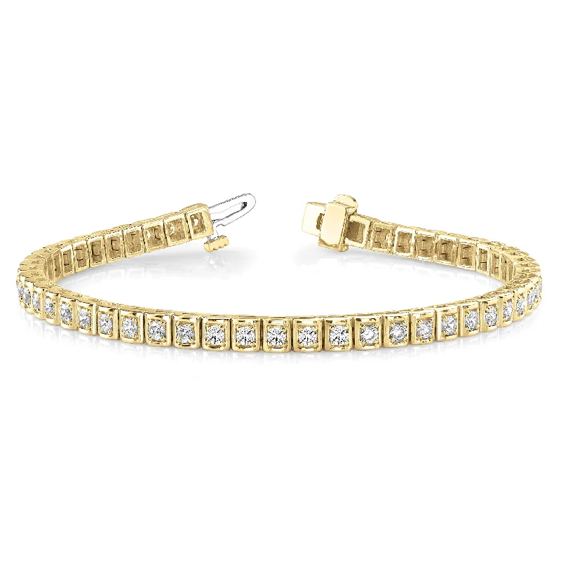 women's horoscope necklace-2.0 ctw Round Diamond Tennis Bracelet Four Prong Set Square Shape