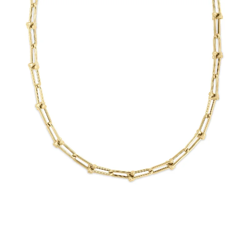 women's rectangle necklace-Designer Gold 18K Yellow Gold 30-Inch Necklace