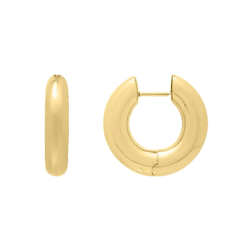 women's art deco ring-14K Gold Round Large Electroform Hoops