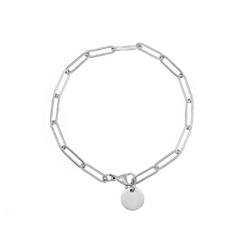 women's birthstone necklace-The Paperclip Silver Bracelet