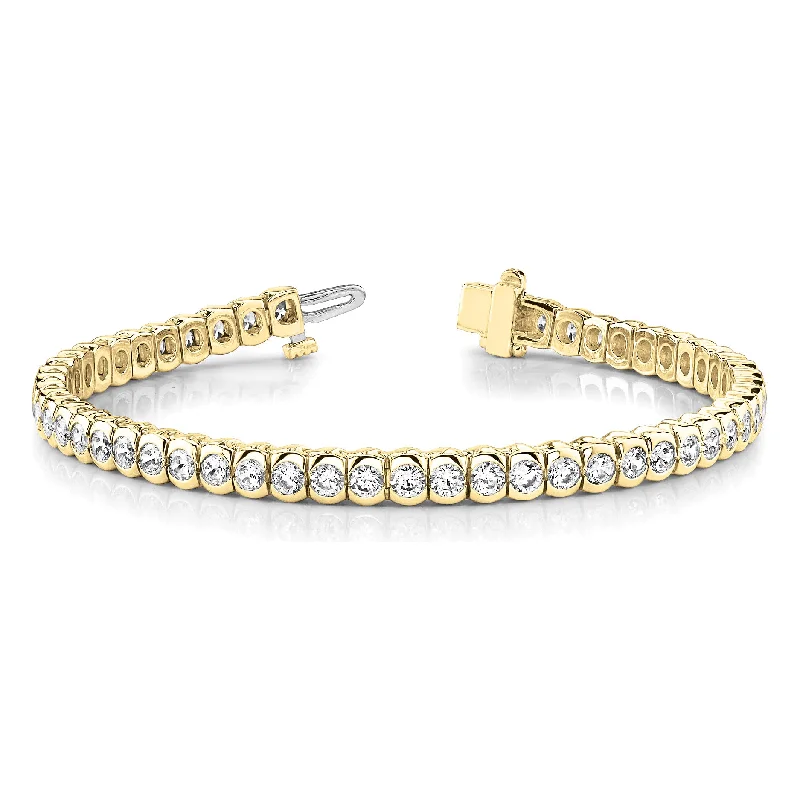 women's snake necklace-5 ct. Diamond Half Bezel Tennis Bracelet