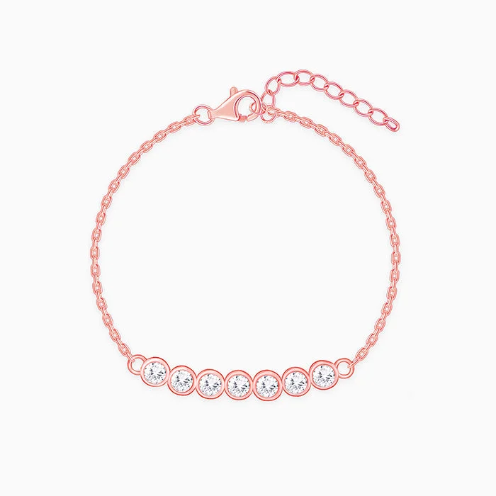 women's formal necklace-Rose Gold Bubble Bracelet