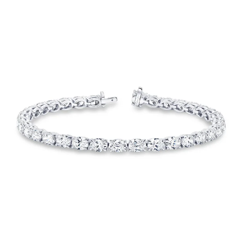 women's engraved necklace-Uneek Signature Collection Oval Shaped Tennis Bracelet