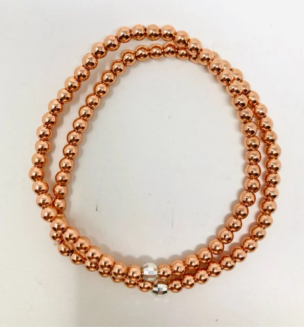 women's cushion cut necklace-Rose Gold Hematite Bracelet