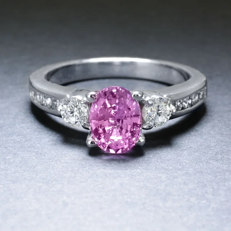 women's art deco ring-Delicious Pink Sapphire Ring