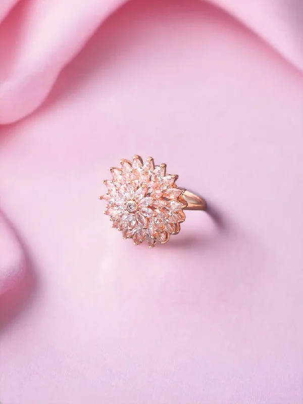 women's unique ring-Rose Gold Kaylee Zirconia Ring - EOSS