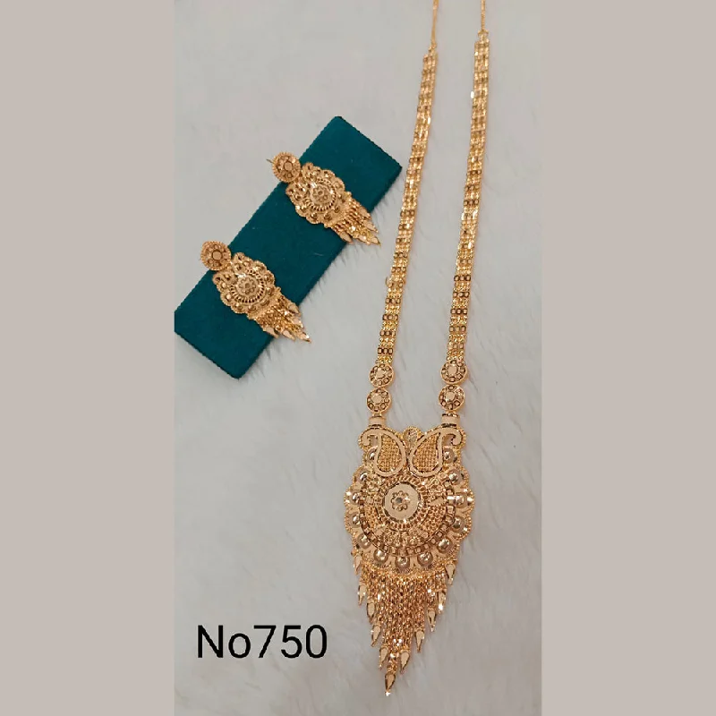 women's necklace-Sunrise Gold  Forming  Long Necklace Set