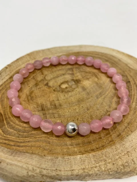 women's sun necklace-Faceted Rose Quartz Bracelet