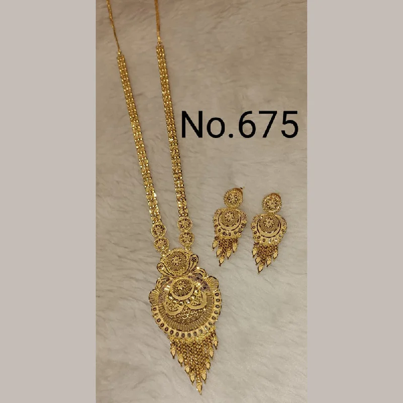 women's high-end necklace-Sunrise Gold  Forming  Long Necklace Set