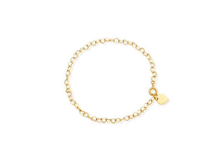 women's romantic necklace-Heart Chain Gold Bracelet