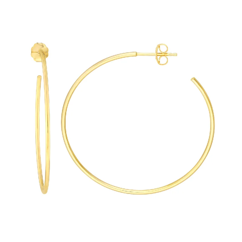 women's spiritual ring-Yellow Gold Large 40 mm Hoops