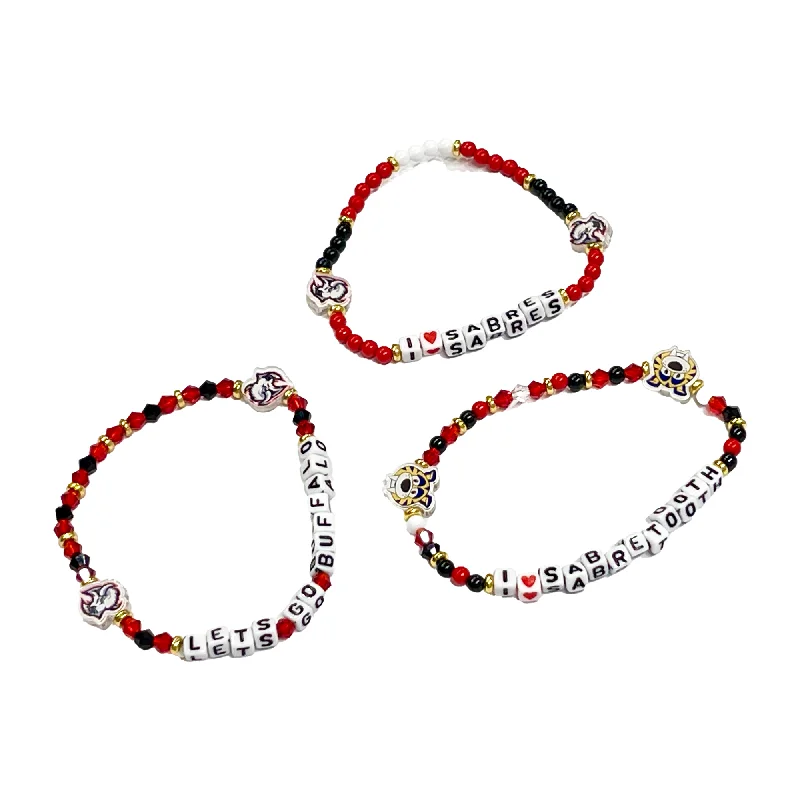 women's gold necklace-Buffalo Sabres Black and Red Friendship Bracelet