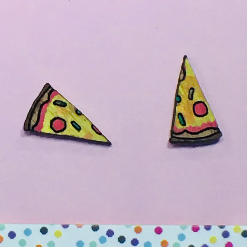 women's pear-shaped ring-Studs: Pizza