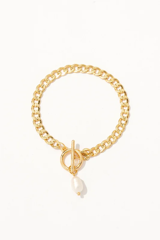 women's dainty necklace-Chiara Pearl Chain Bracelet