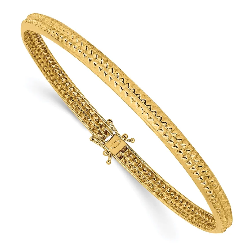 women's Edwardian necklace-14KT Yellow Gold 8-inch 5MM Safety Clasp Flexible Bangle Bracelet