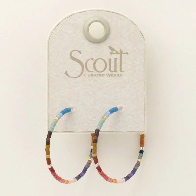 women's star ring-Scout Curated Wears : Chromacolor Miyuki Small Hoop - Dark Multi/Silver