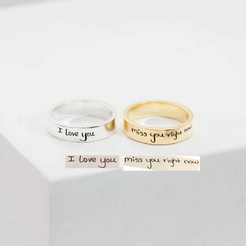 women's dainty ring-Handwriting Band