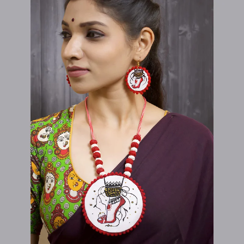 women's silver necklace-Pakhi Creation Handmade Long Necklace Set