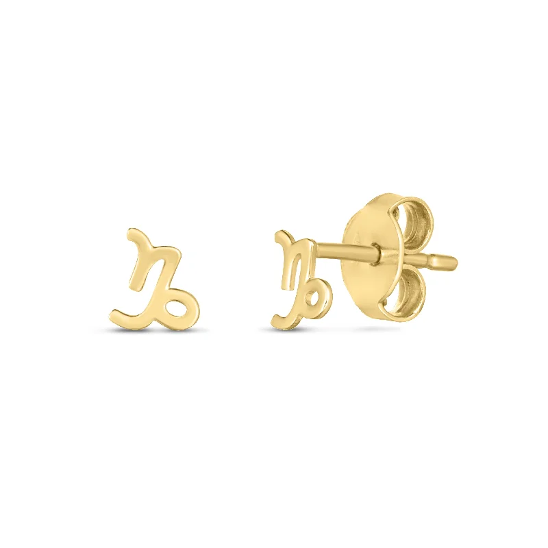 women's ring-14K Gold Capricorn Studs