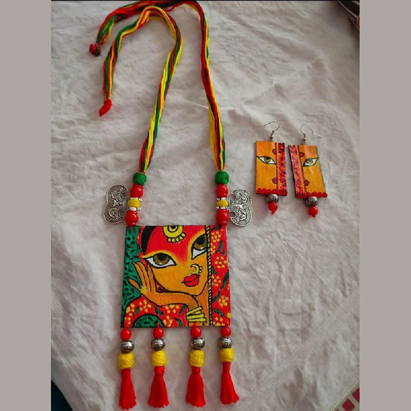 women's graduation gift necklace-Pakhi Creation Handmade Long Necklace Set